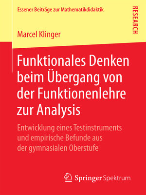 cover image of Funktionales Denken beim Übergang von der Funktionenlehre zur Analysis